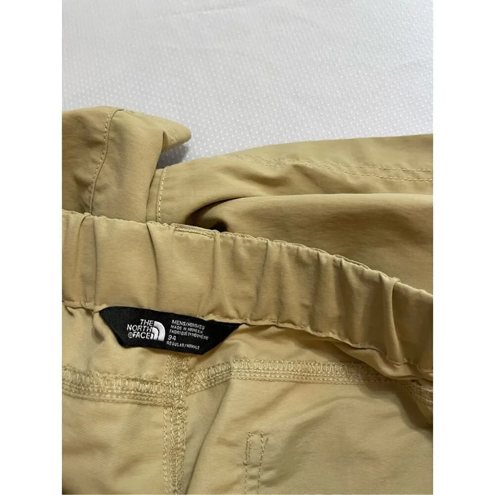 The North Face Trail Belted Hiking Nylon Kahki Shorts Size 34